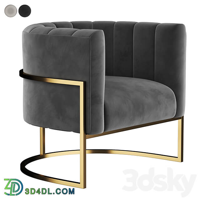 Wide Velvet Armchair