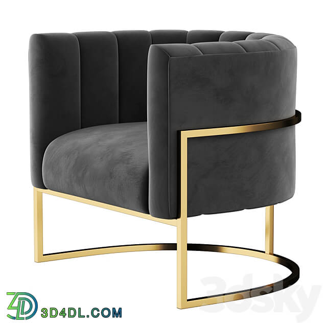 Wide Velvet Armchair