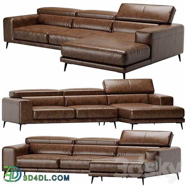 Ditre Italia Anderson Chaise Lounge Leather