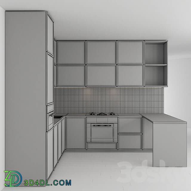 Kitchen Kitchen Modern Black and white with wood 50