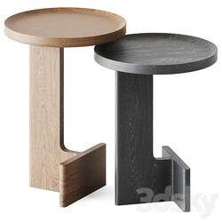 Wooden Beam Side Tables by Ariake 3D Models 