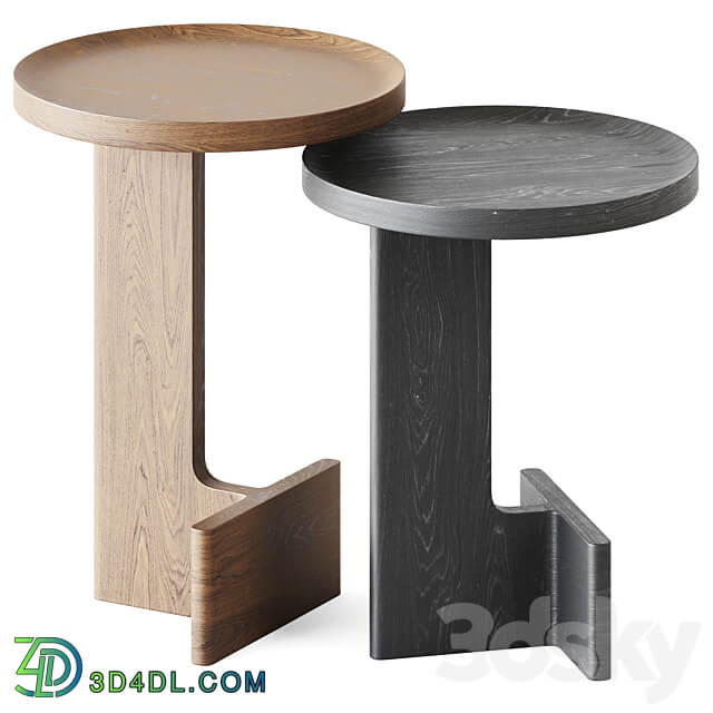 Wooden Beam Side Tables by Ariake 3D Models