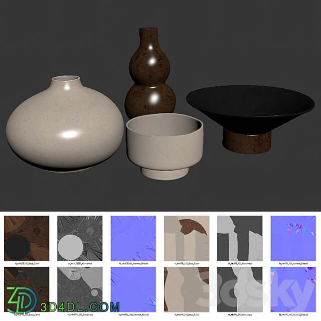 Vases and bowls H M 3D Models