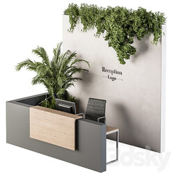 Reception Desk and Wall Decoration Set 09 