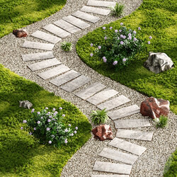 Other Stepping Stone Designs Decorative Floor Grass 04 