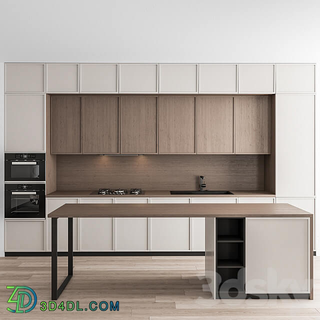 Kitchen Kitchen Modern White and Wood with Island 58