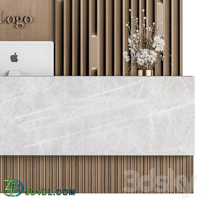Reception Desk and Wall Decoration Set 10
