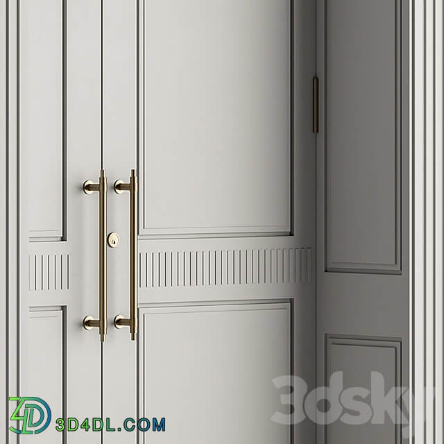 White Wooden Classic Door Set 27 3D Models 3DSKY