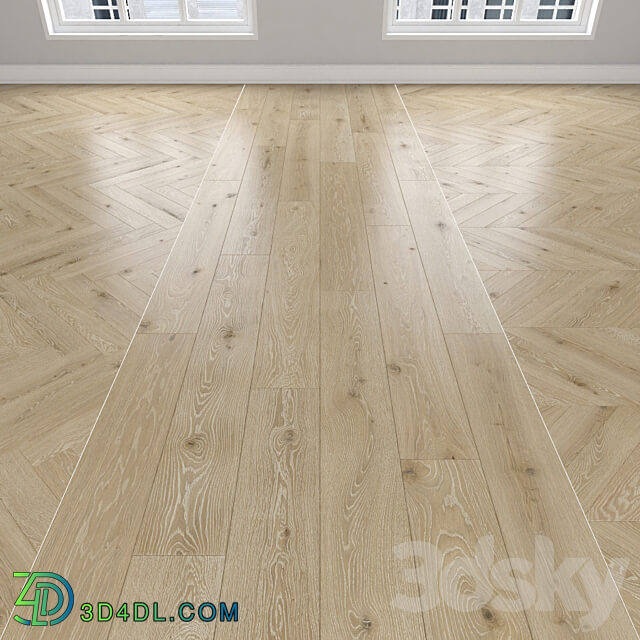 Wood Parquet Oak 3 types herringbone linear chevron.