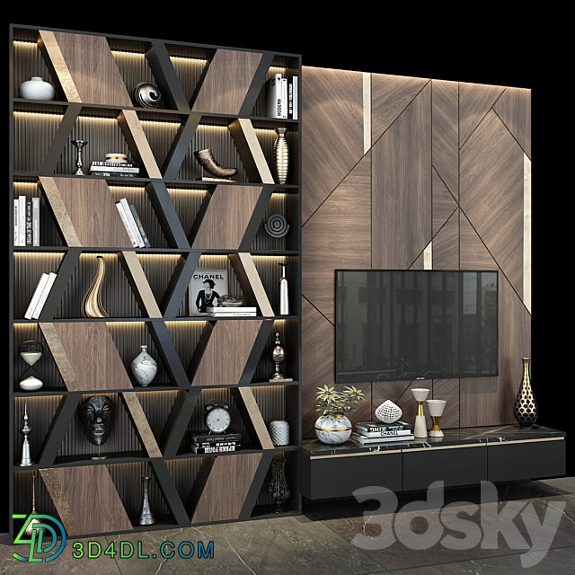 TV wall set 265 TV Wall 3D Models 3DSKY