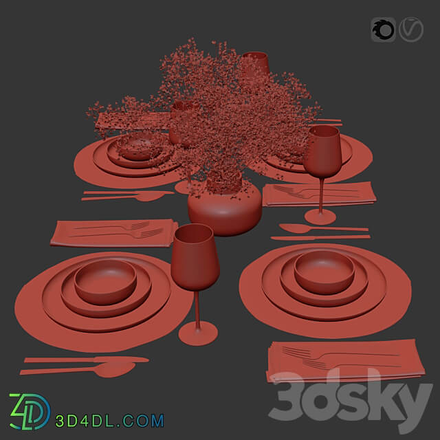 Table setting 36 3D Models 3DSKY