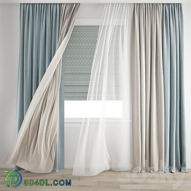 Curtain 346 Wind blowing effect 9 3D Models 3DSKY