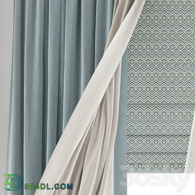 Curtain 346 Wind blowing effect 9 3D Models 3DSKY