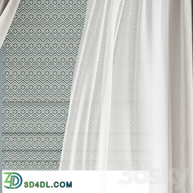 Curtain 346 Wind blowing effect 9 3D Models 3DSKY