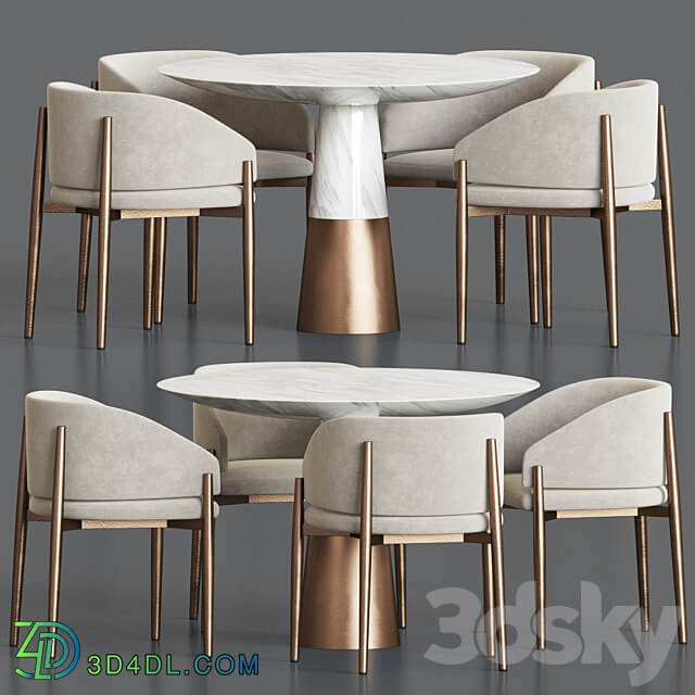 Dining Set 133 Table Chair 3D Models