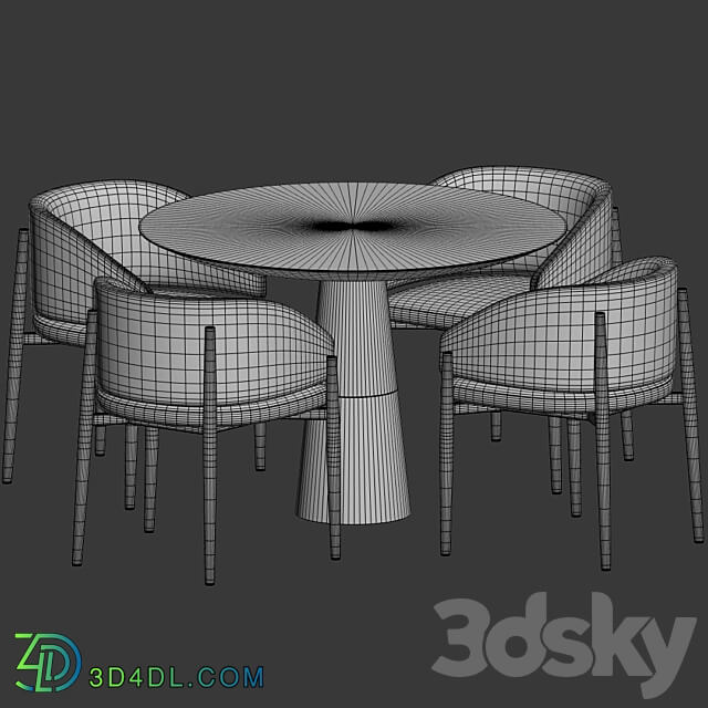 Dining Set 133 Table Chair 3D Models