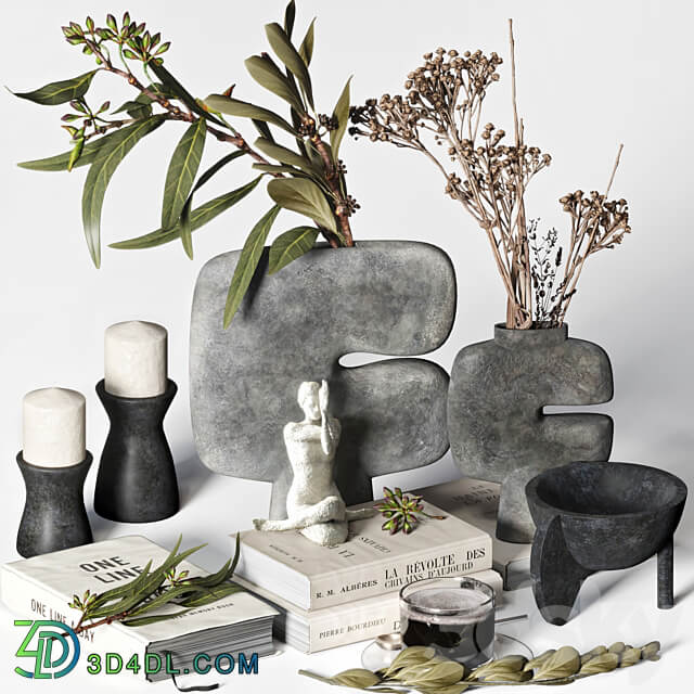 Decorative set 021 with 101 Copenhagen vases 3D Models 3DSKY