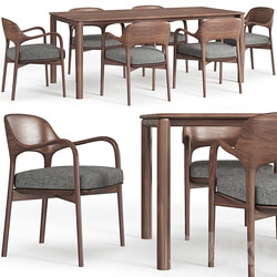 Artisan Neva table and Porada Ella chair Table Chair 3D Models 3DSKY 