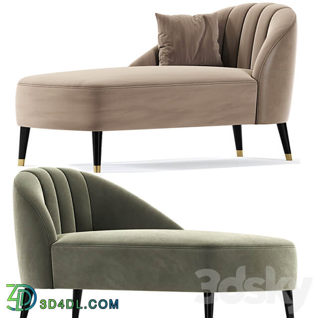 Monroe jade velvet chaise lounge 3D Models 3DSKY