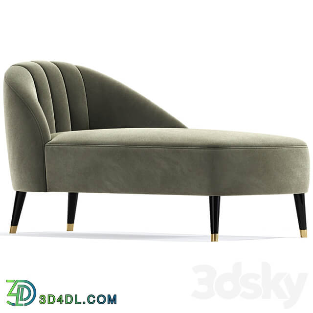 Monroe jade velvet chaise lounge 3D Models 3DSKY