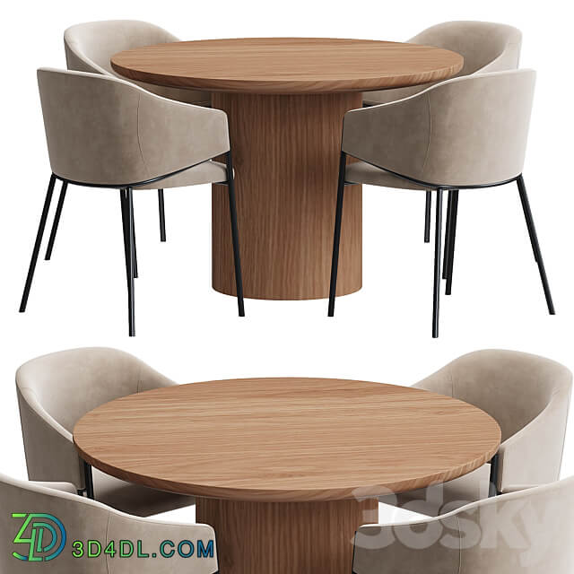 Dill dining table set Table Chair 3D Models 3DSKY
