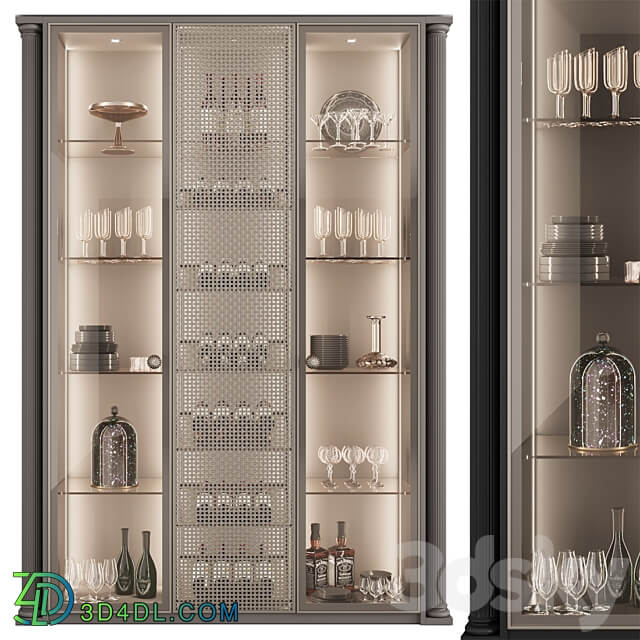 Сupboard with dishes My Design 25 Wardrobe Display cabinets 3D Models 3DSKY