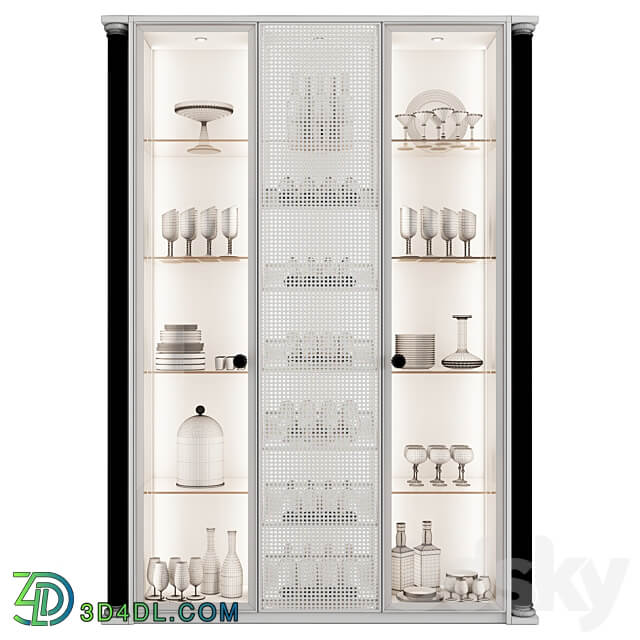 Сupboard with dishes My Design 25 Wardrobe Display cabinets 3D Models 3DSKY