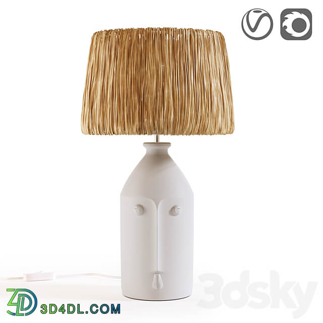 Ceramic and raffia lamp Manoni 3D Models 3DSKY