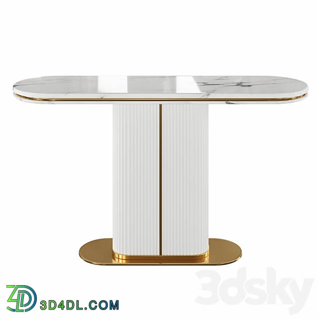 Narrow Console Table with Marble Top MDF Base 3D Models 3DSKY