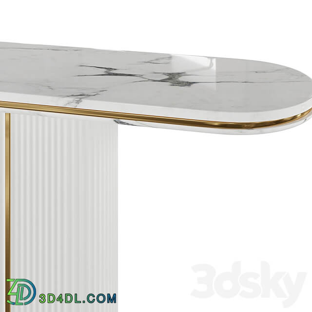 Narrow Console Table with Marble Top MDF Base 3D Models 3DSKY