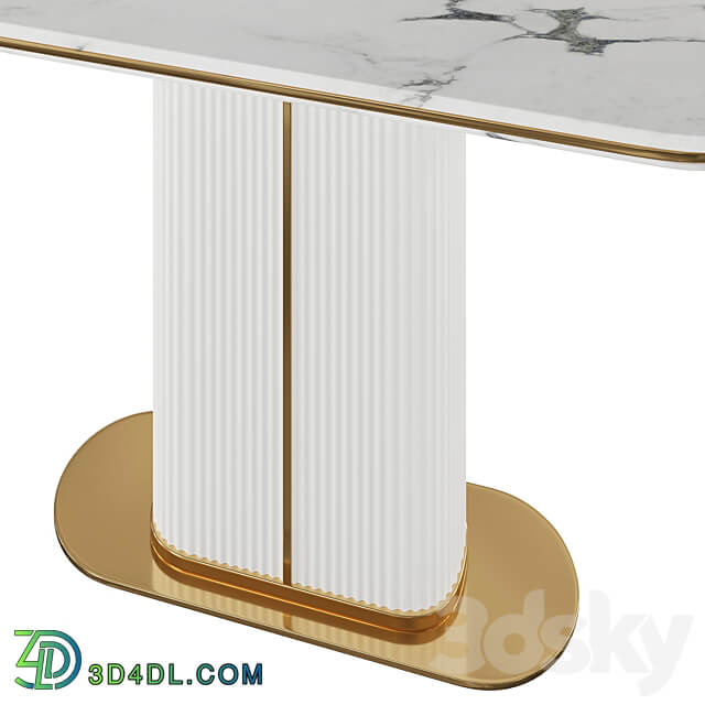 Narrow Console Table with Marble Top MDF Base 3D Models 3DSKY