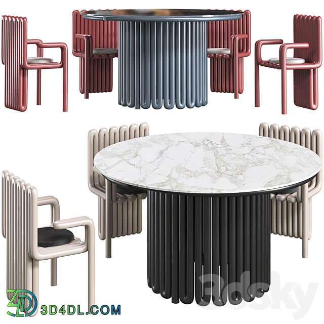 Dining table Helix and chair Helix concept by Zalim Isakov Table Chair 3D Models 3DSKY