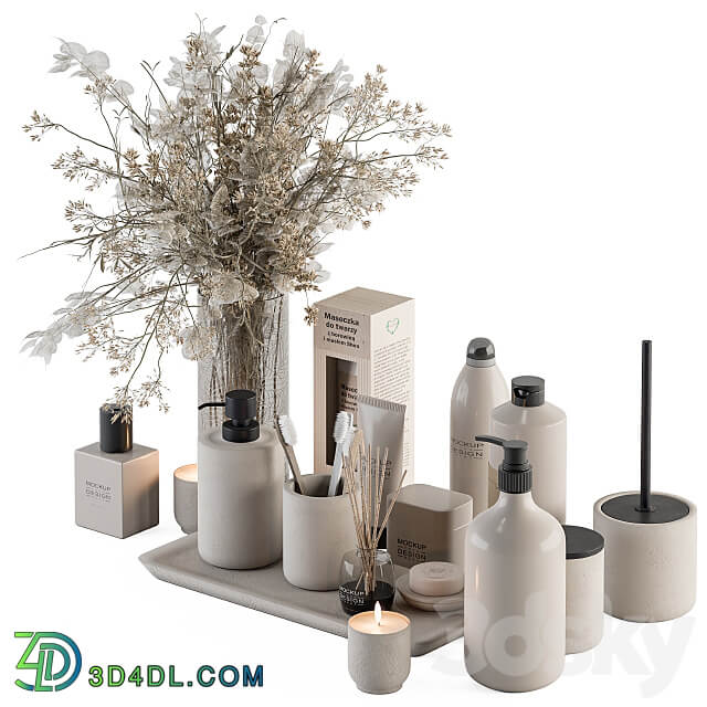 Bathroom accessory Set with Dried Plants Set 20 3D Models 3DSKY