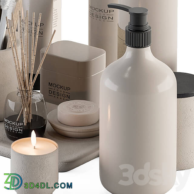 Bathroom accessory Set with Dried Plants Set 20 3D Models 3DSKY