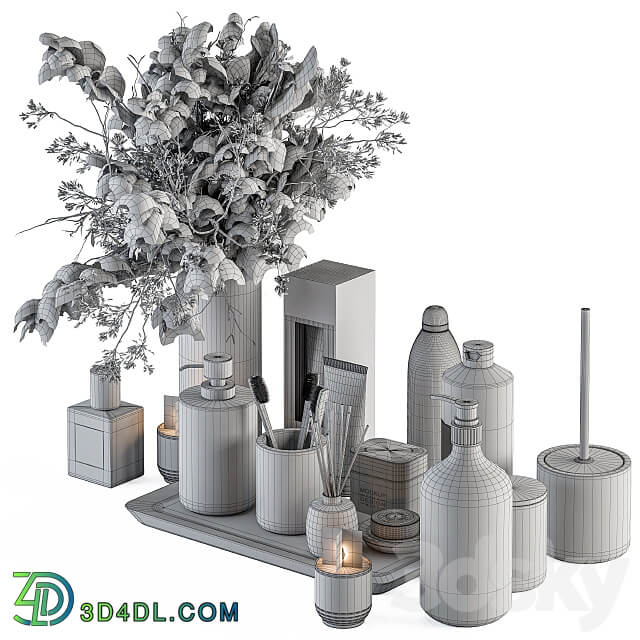 Bathroom accessory Set with Dried Plants Set 20 3D Models 3DSKY