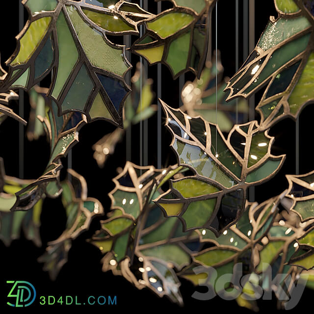 Light stained glass Vargov Design Green Pendant light 3D Models 3DSKY