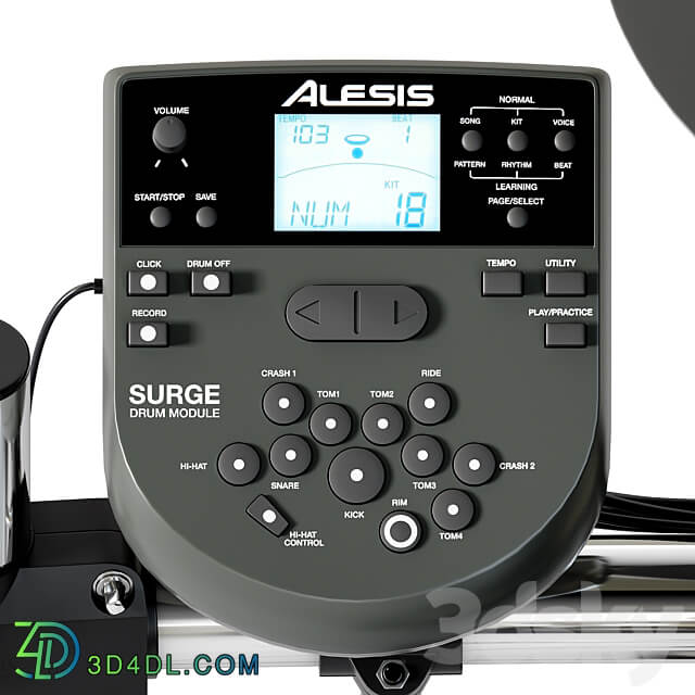 Drum set ALESIS surge mesh kit. 3D Models