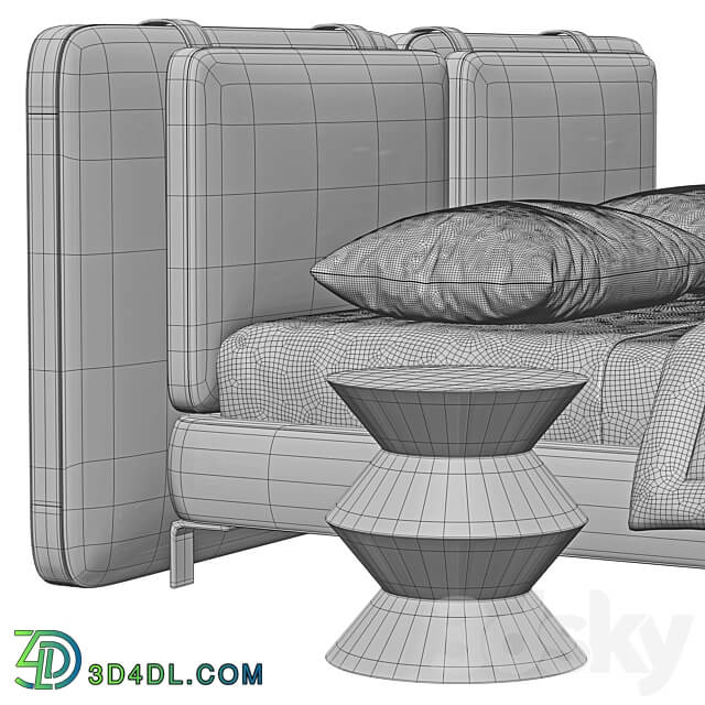 Bed Minotti Tatlin Soft Bed 3D Models 3DSKY