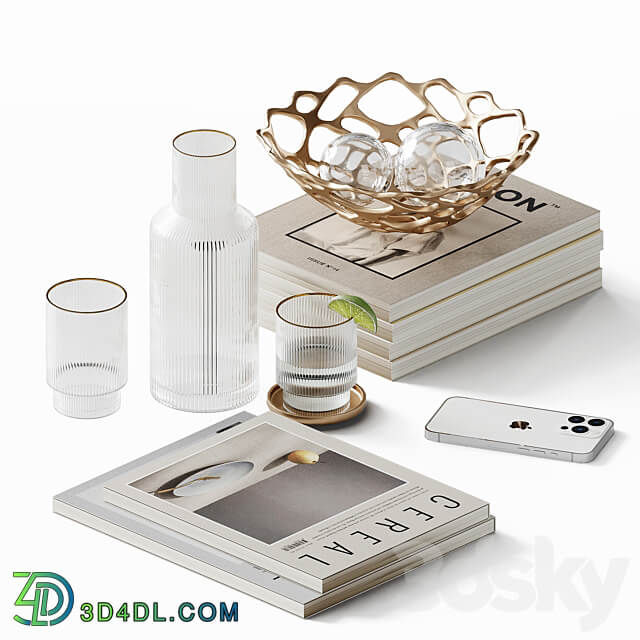 Decorative set for a coffee table 3D Models 3DSKY