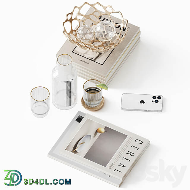 Decorative set for a coffee table 3D Models 3DSKY