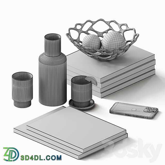 Decorative set for a coffee table 3D Models 3DSKY