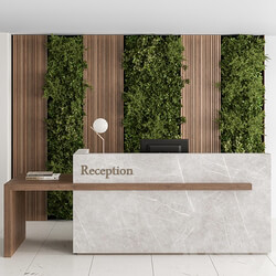 Reception Desk and Wall Decor with vertical Garden Office Set 238 3D Models 3DSKY 