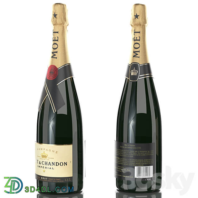 Moët Chandon Champagne Impérial Brut All Sizes 3D Models 3DSKY