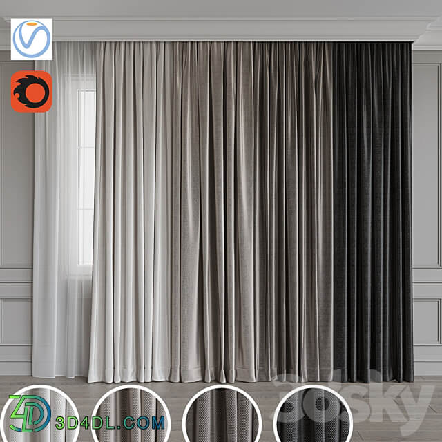 Set of curtains 105 3D Models 3DSKY