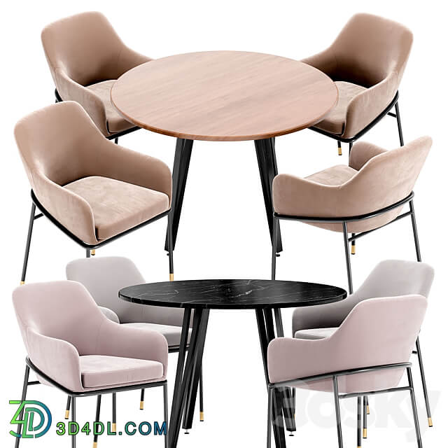 Sandra dining chair and Raymond table Table Chair 3D Models 3DSKY