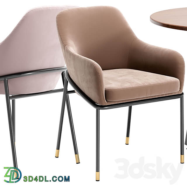 Sandra dining chair and Raymond table Table Chair 3D Models 3DSKY