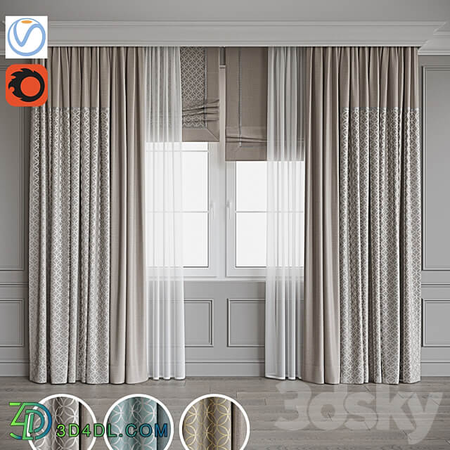 Set of curtains 106 3D Models