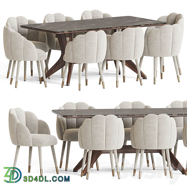 Dining Set 47 Table Chair 3D Models 3DSKY