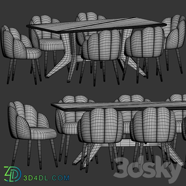 Dining Set 47 Table Chair 3D Models 3DSKY