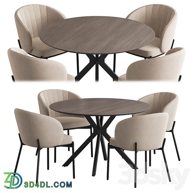 Ralf table Cruz chair Table Chair 3D Models 3DSKY